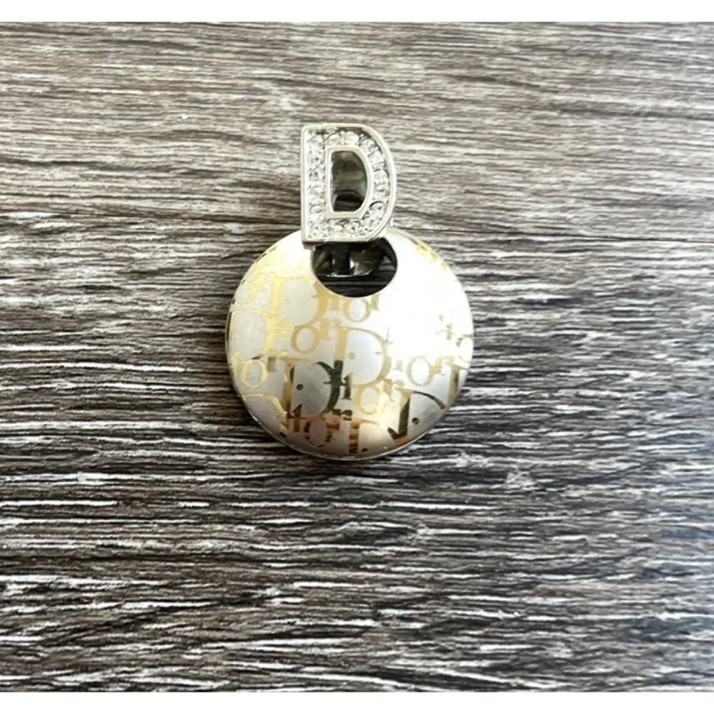 Vintage Christian Dior Women’s Silver/Gold Tone  Pendant White Stone - Picture 8 of 9